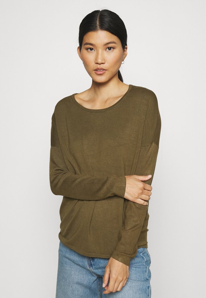 Pulls Anna Field RELAXED BOAT NECK Vert Olive Femme | FXG-8897070